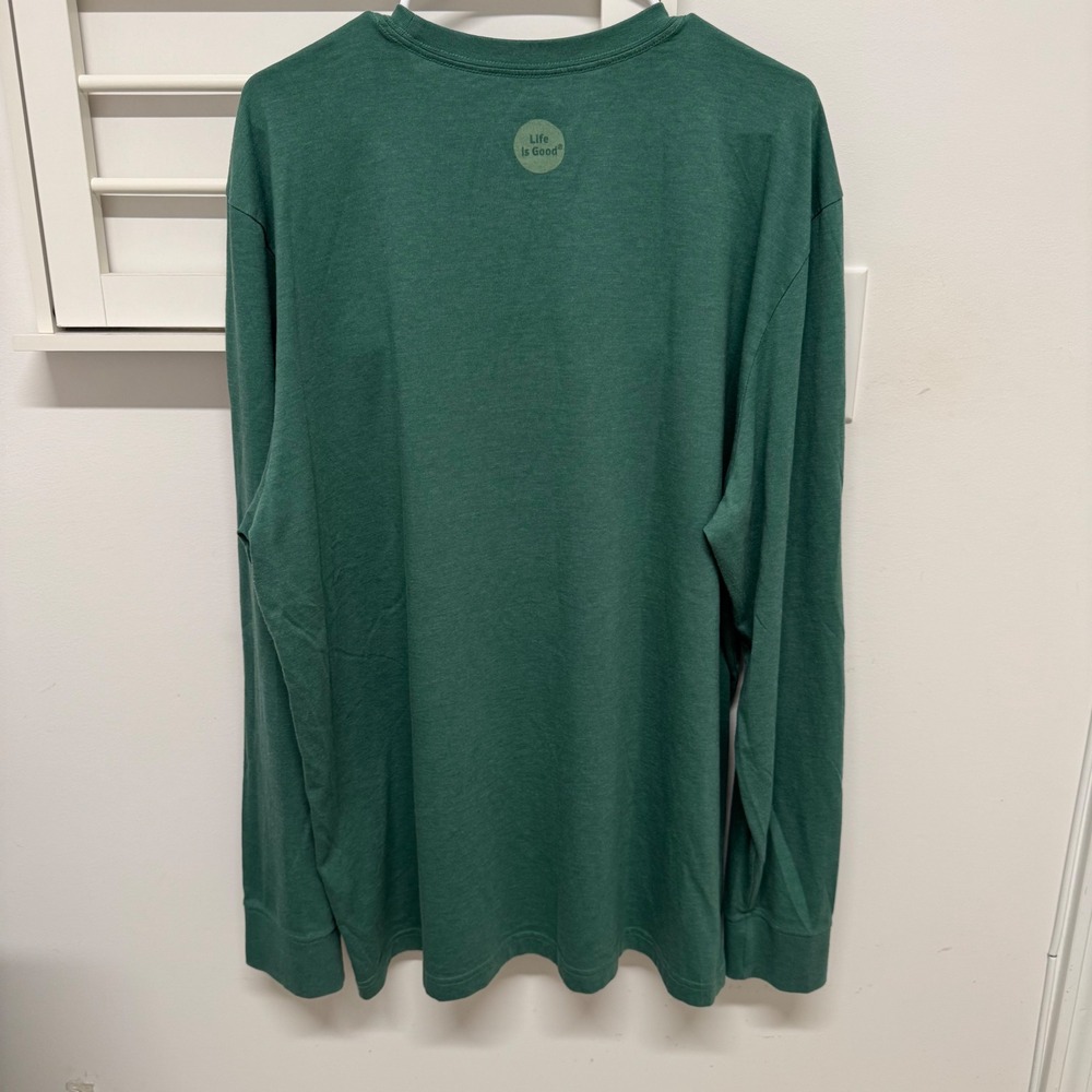 Life is Good Mens Crusher Tee XXL Green Long Sleeve Graphic T-Shirt Pessimistic - Picture 3 of 10
